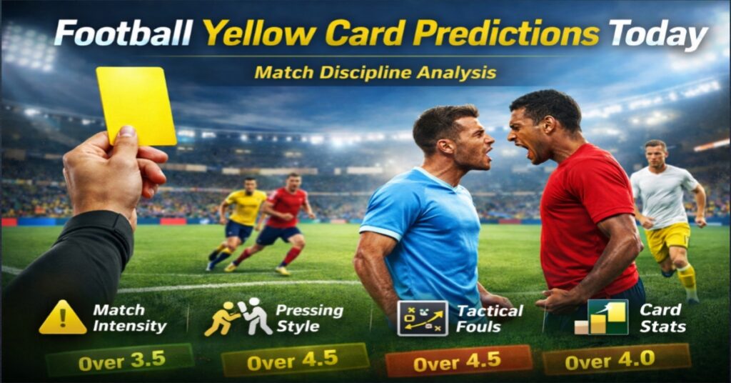 Football yellow card predictions today showing referee and match discipline analysis
