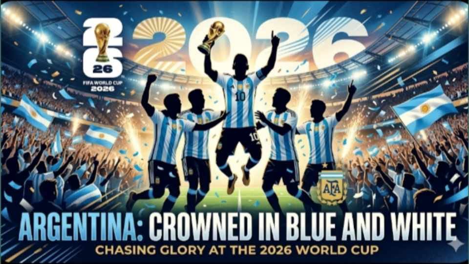 Argentina National Football Team 2026 players celebrating before a FIFA World Cup 2026 match